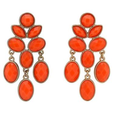 Imagem de Brinco Acrílico BC2963 - Akasaki, Laranja, Dourado