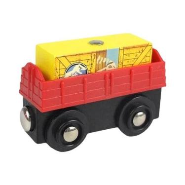 Imagem de Brinquedo Modelo De Locomotiva De Trem Magnético De Madeira Infantil C