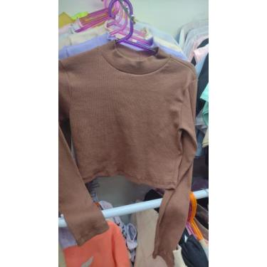 Imagem de Cropped manga longa marrom escuro - Kausando impacto , Marrom escuro, 