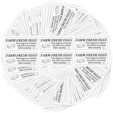 Imagem de Etiquetas de caixa de ovos frescos da fazenda adesivos de ovos frescos não lavados, 1 x etiquetas autoadesivas de manuseio de ovos de 6,5 cm para frango, embalagem de ovos (300 peças)