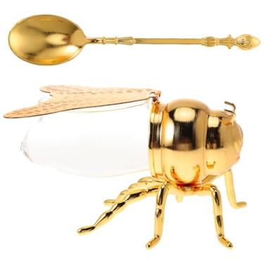 Imagem de BESTonZON Recipiente decorativo para condimentos domésticos estilo clássico europeu com tampa, armazenamento multifuncional de sal e açúcar para decoração de cozinha e jantar