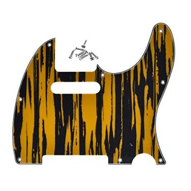 Imagem de Dopro 8 furos Tele Guitar Pickguard placa arranhada serve nos EUA/Mexicano Fender Telecaster Tawny Stripe