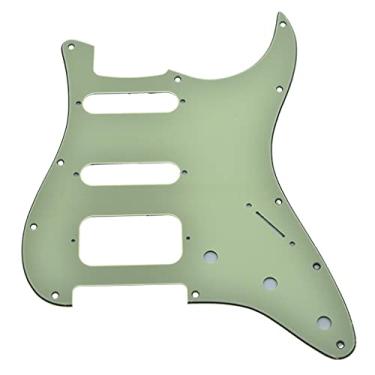 Imagem de KAISH 11 furos American Modern Strat Style HSS Pickguard 2 parafusos de canto redondo Humbucking montagem para Stratocaster/Strat verde menta