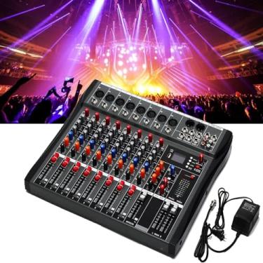 Imagem de MECCTP Console De Mesa Som Com Mixer 8 Canais, Amplificador Estúdio Ao Vivo Unidade Usb Bluetooth, Para Gravação Pc Ca 110 V 50 Hz 18 W