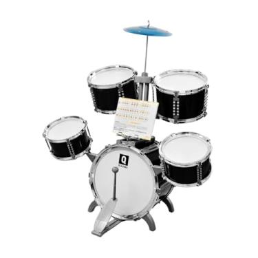 Imagem de Dynwave Conjunto de bateria infantil, kit de bateria de jazz, jogo interativo, conjunto de brinquedos musicais, instrumentos musicais, brinquedo para jardim, Preto