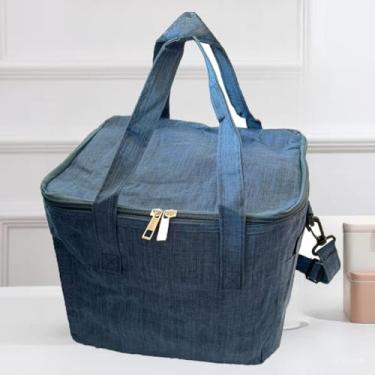 Imagem de Bolsa Térmica Grande E Portátil Para Marmita Com Alça Ideal Para O Uso Diário(CB-4 Azul Escuro)