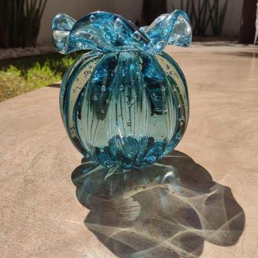 Imagem de Vaso De Decoração Murano Azul M/ Enfeite/ Adorno - Cristais Tavares