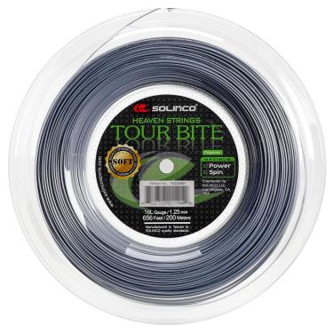 Imagem de Corda Solinco Tour Bite Soft 16L 1.25mm Prata - Rolo com 200 Metros