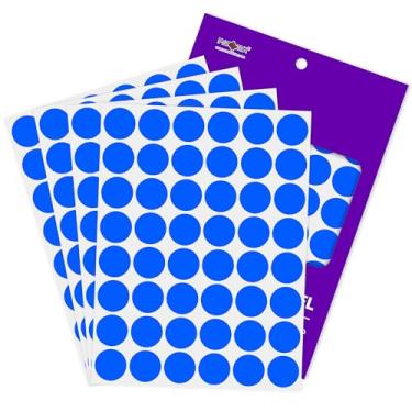 Imagem de PARLAIM Adesivo redondo com pontos azuis de 2,54 cm, etiquetas adesivas permanentes com código de cores para escritório, sala de aula, garagem
