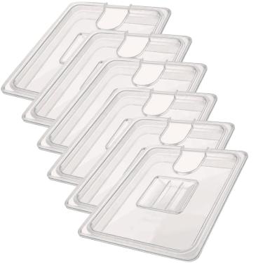 Imagem de Kit 6 Tampa Cuba Gastronômica GN 1/6 Acrílico Recorte Açai