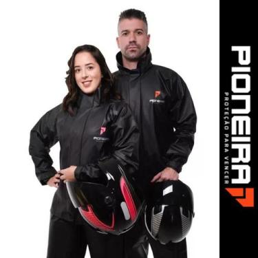 Imagem de Capa de Chuva Pioneira Combate Com Gola Em PVC Reforçado e Impermeável