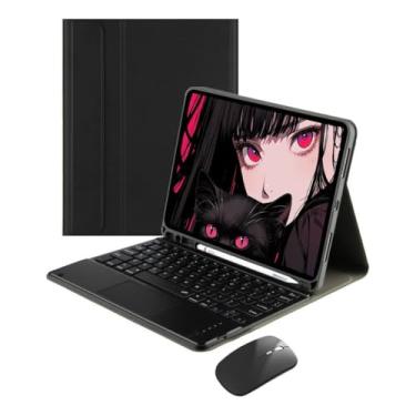 Imagem de Capa Tablet + Teclado Bluetooth + Mouse Para iPad Air4/Air5 10.9 Polegadas (Preto, teclado de toque)