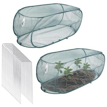 Imagem de Lyreh 2un Cobertura Malha Pop-Up Plantas, 99x45x40cm Cobertura Plantas Jardim Pop-Up Áreas Exteriores com 16 Estacas Solo Adequada para Proteger Legumes Frutas Flores Mudas