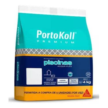Imagem de Saco 4kg Rejunte Aqua Flex Piscina Cerâmica Branco Portokoll