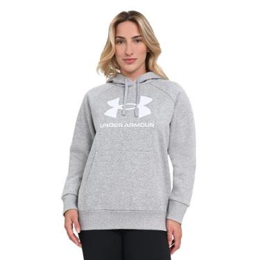 Imagem de Moletom de Treino Feminino Under Armour Rival Fleece Big Logo, Cinza, 