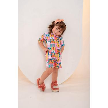 Imagem de Pijama Kids Manga Curta Ursinho Pooh retalhos 2 a 13 anos