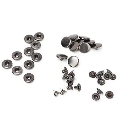 Imagem de aqxreight Inovador 10pcs 15mm Metal Press Snap Button Button Fixador para Seus Projetos de Costura (831 Gun Black 15mm Button)