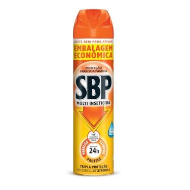 Imagem de SBP Multi Inseticida Aerossol Óleo de Citronela Embalagem Econômica, Laranja, SBP, 380ml