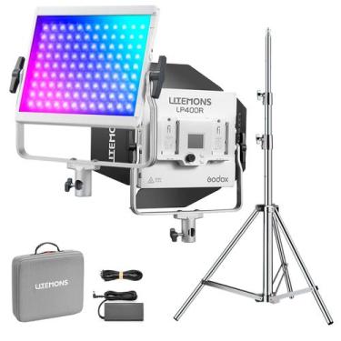 Imagem de Painel De Led Rgb Godox Lp400r 36w Cri 96 + Tripé Inox Greika Glf-x2 2