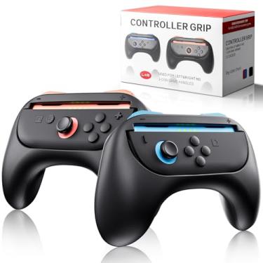 Imagem de Honghao Controller Grip for Switch 2 2025 Nintendo Joycon – 2 Pack Replacement Parts Accessories for Nintendo 2 Joy Con Controller (Black)