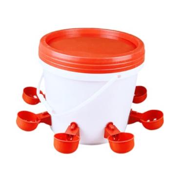 Imagem de Gralara Conjunto de Comedouro E Bebedouro para Galinhas, Acessórios para Bebedouro de Aves, Sem Desperdício com Copos de água para Galinhas, Codornas, Pombos