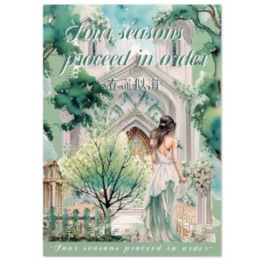 Imagem de Auguro PET 20 folhas 120 pré-cortadas primavera diário adesivo livro para scrapbooking pessoas paisagem adesivos adesivo transparente para diário