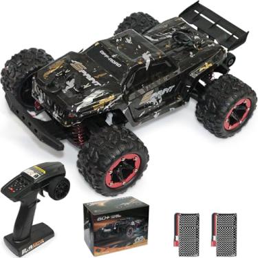 Imagem de KAIMIO 1:18 RC Truck 40KM/H High Speed Brushed RC Car RTR 4WD Monster Truck, All Terrain Off-Road Waterproof 2.4GHZ Hobby Grade RC Car for Beginners and Adults (1809-Yellow)