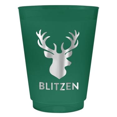 Imagem de Santa Barbara Design Studio Copos de bebida de plástico Frost de 8 unidades, 40 ml, rena Blitzen