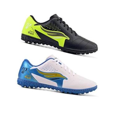 Imagem de Kit 2 Pares Chuteiras Society Grama Sintética Leve Macia Original Refo