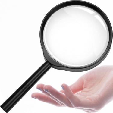 Imagem de Lupa Manual Aumento Lente Zoom 3x Profissional Leitura 90 mm - Amigo d