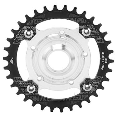 Imagem de 104 BCD 34T Chainring roda dentada adaptador liga de alumínio CNC corte conversão Base compatível com Tongsheng Mid Drive Motor Fits 7 8 9 10 11 velocidades Chainwheel bicicleta (Preto)