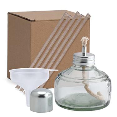 Imagem de ANNWAH Queimador De Lâmpada Álcool Vidro - Aquecedor Químico Portátil Com Garrafa Aquecimento Tampa Metal 150Ml, 5 Pavios E Funil Reposição Grátis