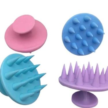 Imagem de Escova de Silicone para Lavar Cabelo - Reduz Queda e Ajuda no Crescimento Capilar (1 Unidade)