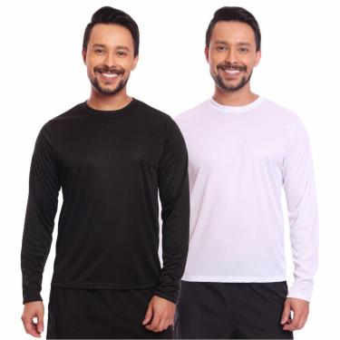 Imagem de Kit 2 Camisas Segunda Pele Proteção Solar Uv Térmica Corrida Bike-Masculino