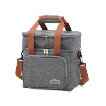 Imagem de Bolsa Termica Marmita Grande Capacidade Dupla Camada Para Piquenique Viagem Academia(cinza)