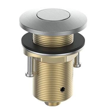 Imagem de KANARY Botão de interruptor de ar de latão para parte superior da pia para triturador de lixo (redondo, níquel escovado)