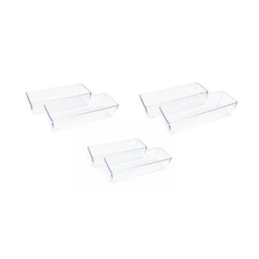 Imagem de Kit 6 peças Organizadores Multiuso Modular Acrilico Médio - Trioplast