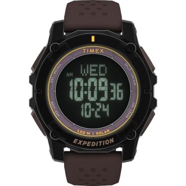 Imagem de Timex Relógio masculino Expedition Ridge 49 mm - pulseira marrom mostrador digital negativo mostrador preto