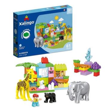 Imagem de Brinquedo Infantil Bloco de Montar Grande Floresta 61 Peças Xalingo - 
