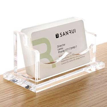Imagem de SANRUI Porta-Cartões De Visita Yuxun, Expositor Cartões Acrílico Transparente Para Mesa, Organizador Feminino E Masculino, Pacote Com 1 Compartimento (1 Compartimento),