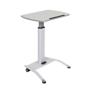 Imagem de FSE Luxor 373-LX-PNADJ-WH Púlpito pneumático de altura ajustável/mesa de pé móvel - branca
