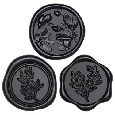 Imagem de UNIQOOO Adesivos de lacre de cera - (3 designs em 1 pacote) adesivos de selo de envelope de convite de casamento, 60 adesivos autoadesivos, perfeitos para convite, Natal, embrulho de presente