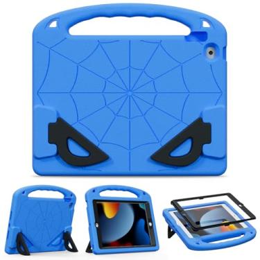 Imagem de XunyLyee Capa infantil para iPad 9ª/8ª/7ª geração, 10,2 polegadas, capa de proteção contra quedas com protetor de tela EVA à prova de choque, azul