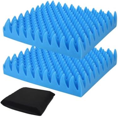 Imagem de 2 peças de almofada de espuma para cadeira de ovo, almofada de assento de carro, almofadas reclináveis para cadeira com capa de almofada preta, para costas, quadril, ciática, cóccix, alívio da dor no