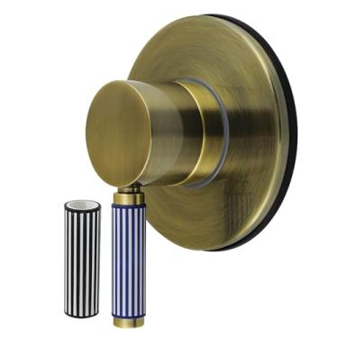 Imagem de Kingston Brass KS4033KPS Verona Válvula de desvio de seis vias de manípulo único com kit de acabamento redondo, latão antigo