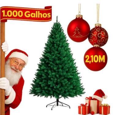 Imagem de Árvore de Natal Premium 210 CM - 1000 Galhos Densos Montagem Rápida Ar