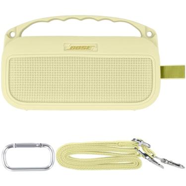 Imagem de Baval Capa de silicone macio para Bose New SoundLink Flex Alto-falante Bluetooth portátil 2ª geração, capa de silicone amarelo cítrico