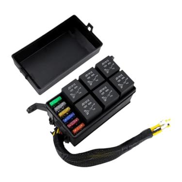 Imagem de Generic Caixa de relé genérica de 12 V, manutenção do painel de relé, caixa de fusíveis de relé de 6 vias, de relé de fusível ATC Ato de 6 slots para
