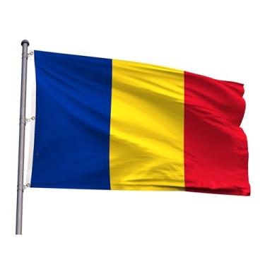 Imagem de Bandeira da Romênia Extragrande 20 x 3 m Bandeira Nacional Romena Gigante de Poliéster com 3 Ilhós Resistente ao Desbotamento Cores Vivas para Eventos Patrióticos Festivos Decoração de Festa (Romênia