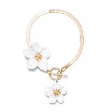 Imagem de Tornozeleira de flor para mulheres, tornozeleira floral, boêmia, delicada, dourada, pulseira, tornozeleira, elegante, feminina, verão, praia, pé, joia
